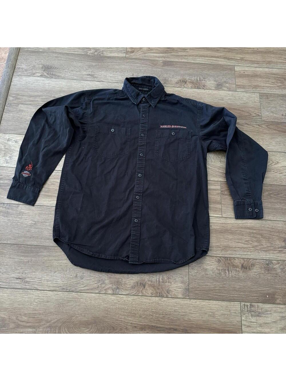 Vintage Y2K Harley Davidson Black Biker Shirt Motorcycle M